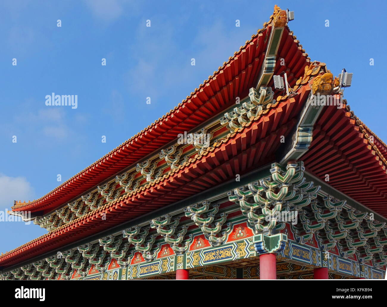 La structure de support de toit et d'un temple chinois Banque D'Images