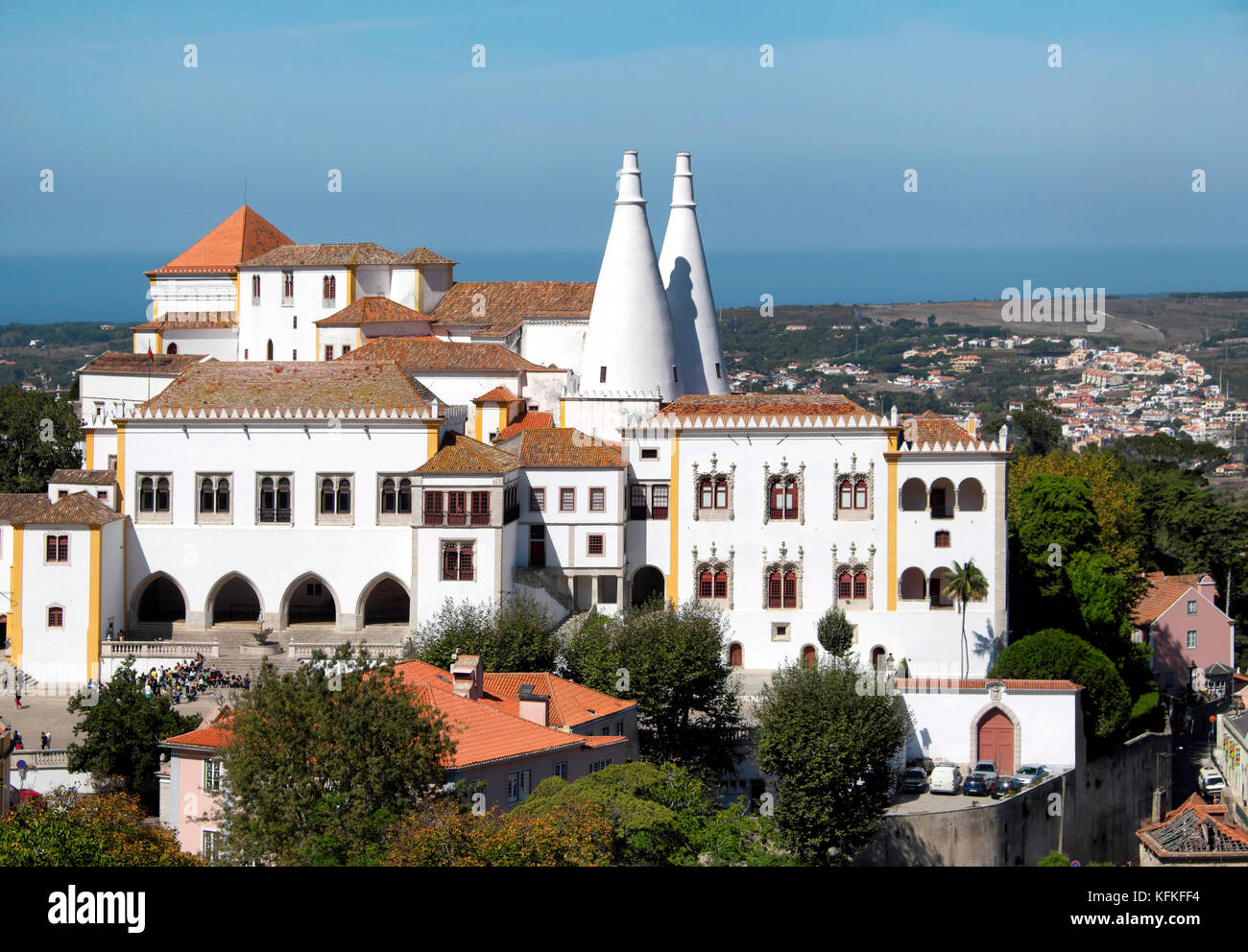 Palais national, Palácio Nacional de Sintra, site du patrimoine culturel mondial de l'UNESCO, Sintra, Portugal Banque D'Images