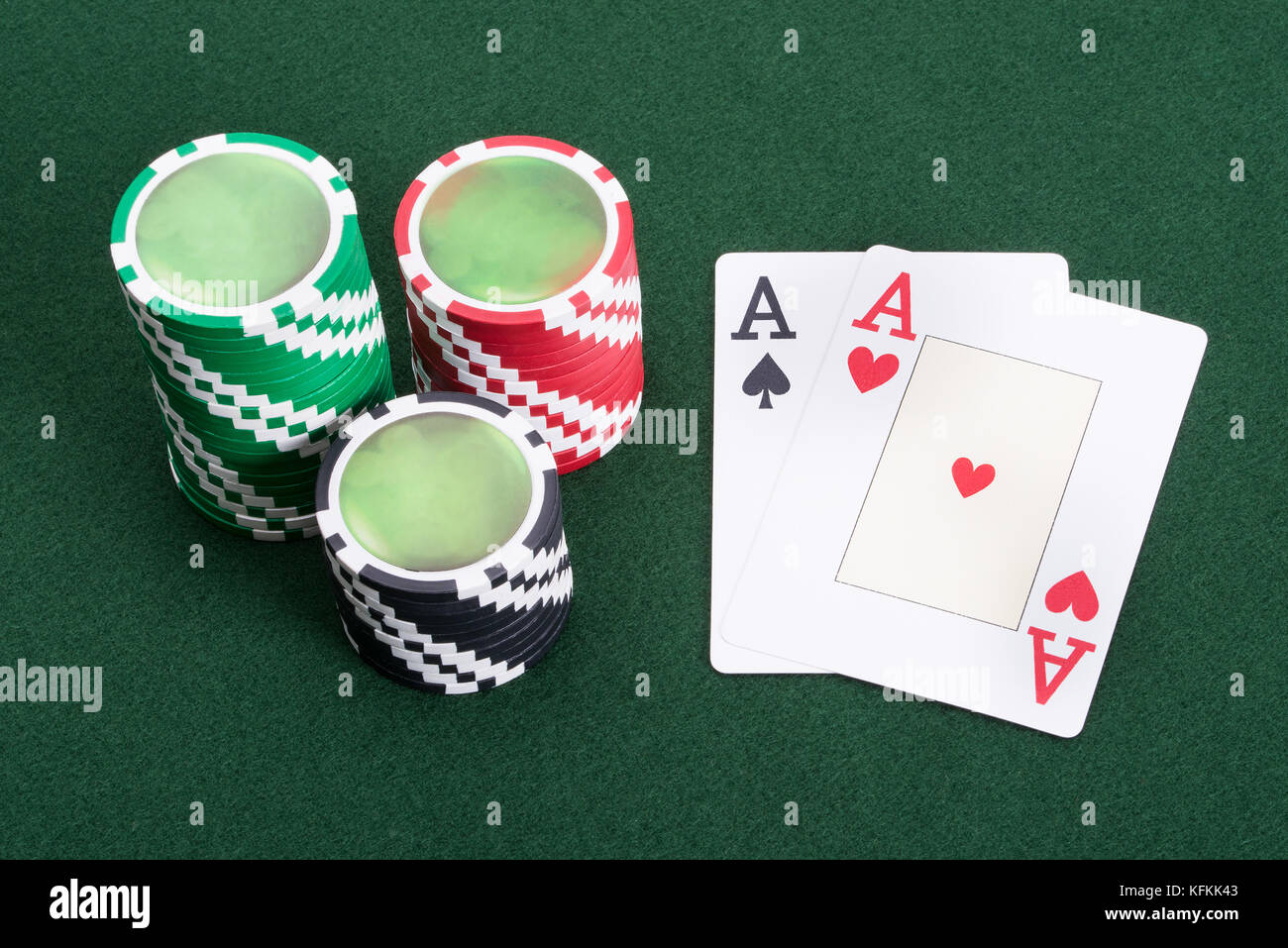 Deux as représentant gagner au blackjack casino Jeu Banque D'Images