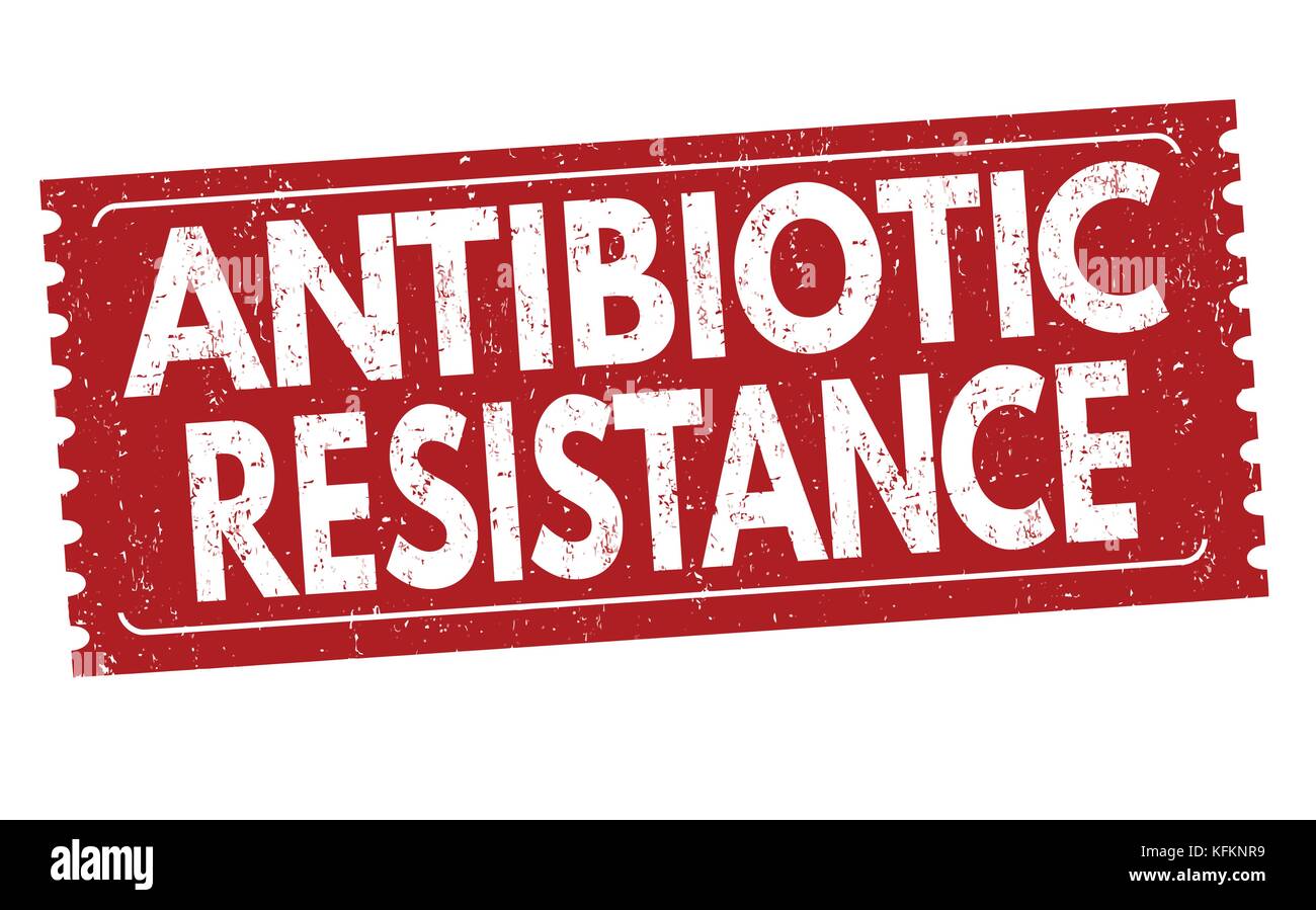 La résistance aux antibiotiques grunge tampons sur fond blanc, vector illustration Illustration de Vecteur