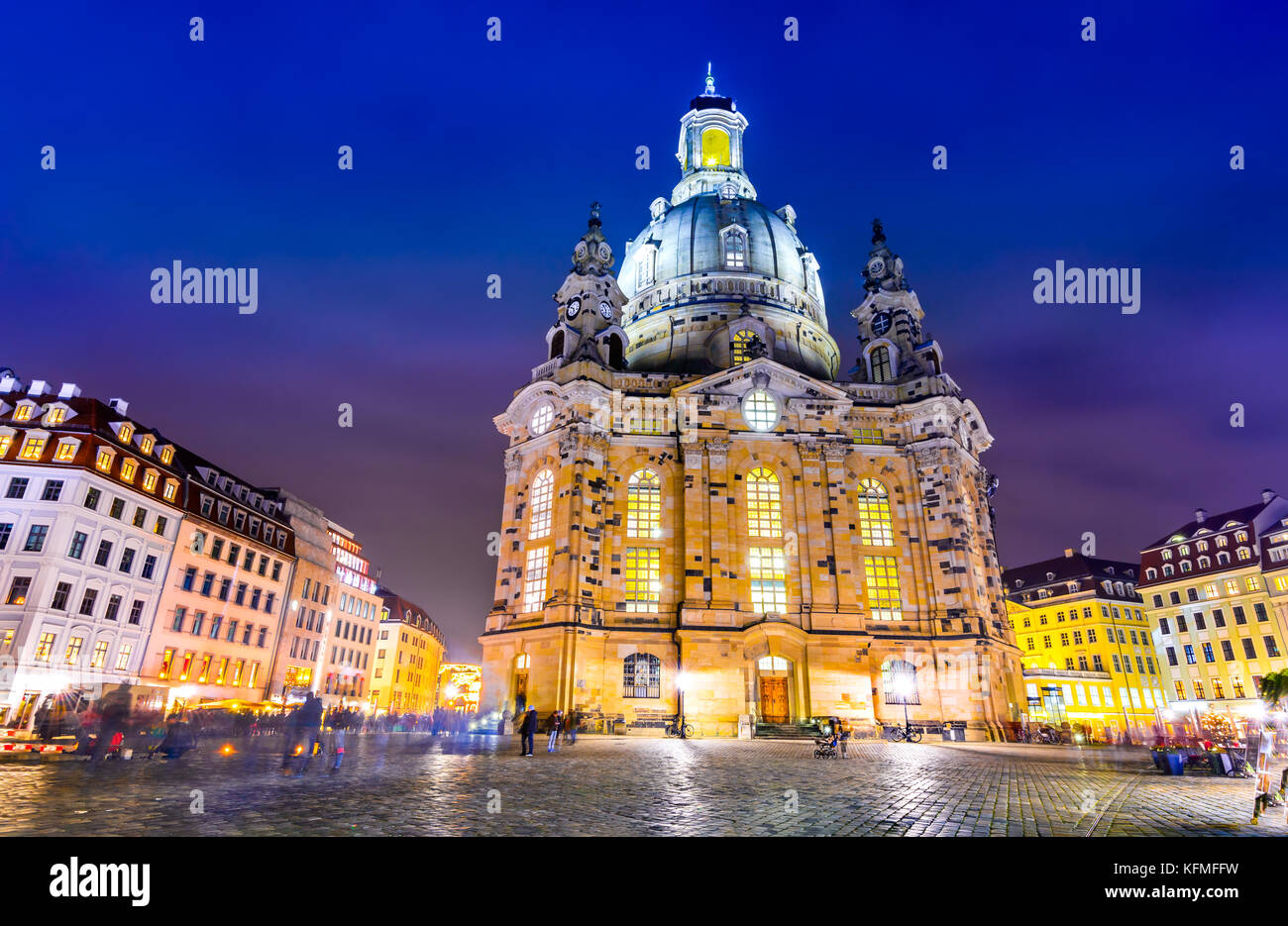 Dresde, Allemagne. Frauenkirche, ville de Dresde, centre historique et culturel de l'Etat libre de Saxe en Europe. Banque D'Images
