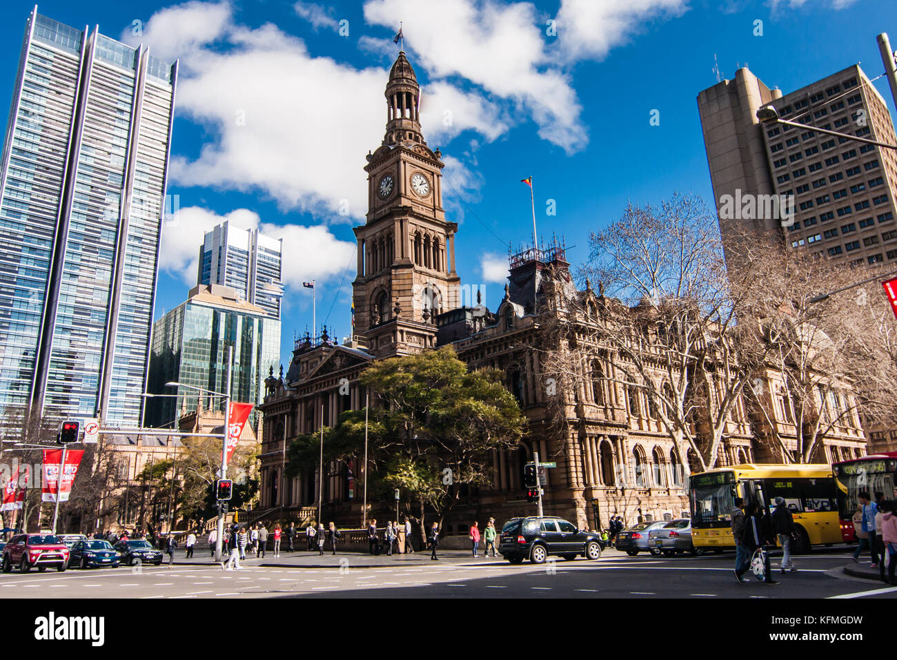 Le Sydney Town Hall Banque D'Images