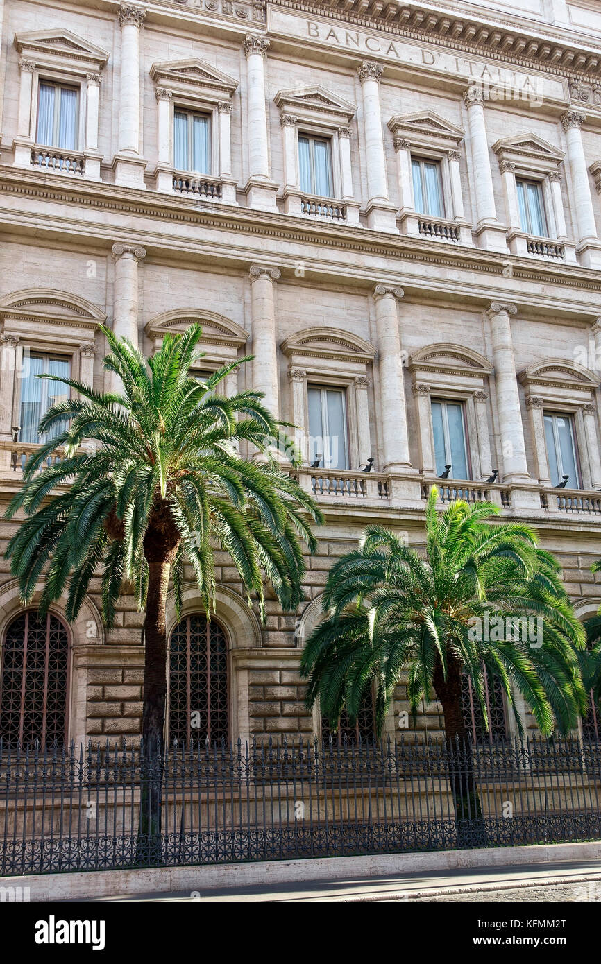 Banque d'Italie est la banque centrale de l'Italie, dans le système européen des banques centrales. Siège social situé dans le Palazzo Koch, Rome, Italie, Europe. Banque D'Images