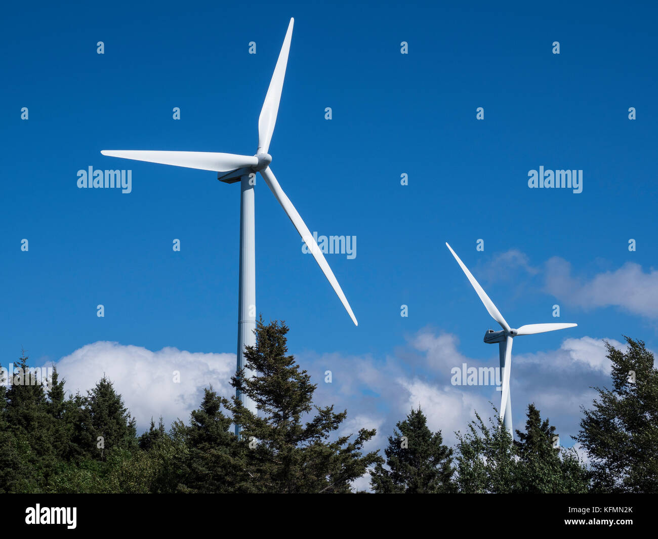 Les éoliennes, le parc éolien Le Nordais Moulin, village de Cap-Chat, Gaspésie, Québec, Canada Banque D'Images