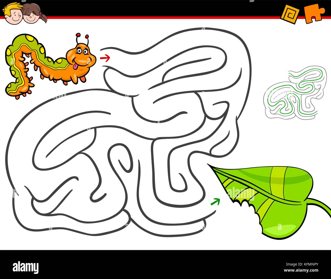 Cartoon illustration de l'enseignement ou l'activité Labyrinthe ...