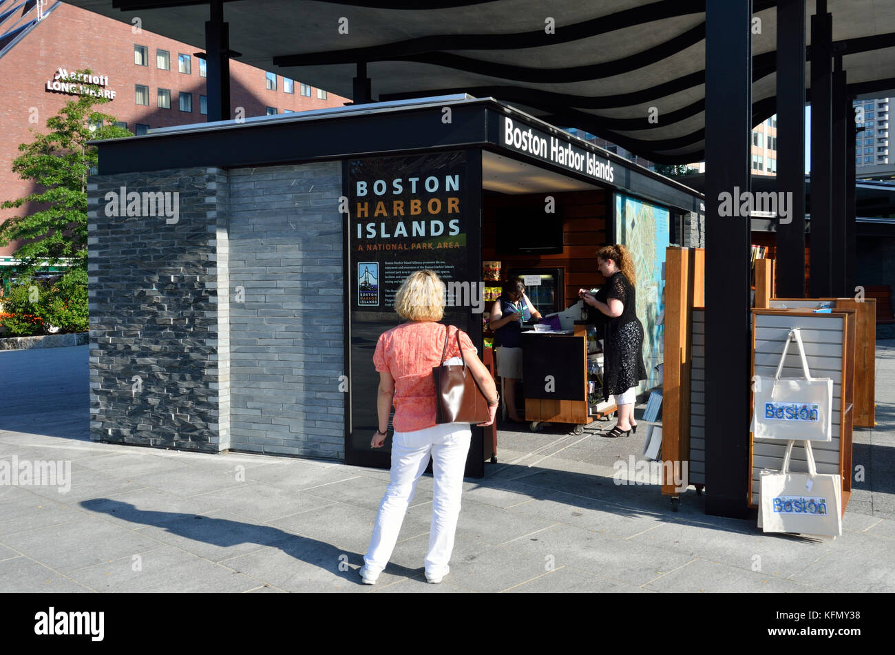 Le Boston Harbor Islands Ticket de ferry et Information Booth Banque D'Images