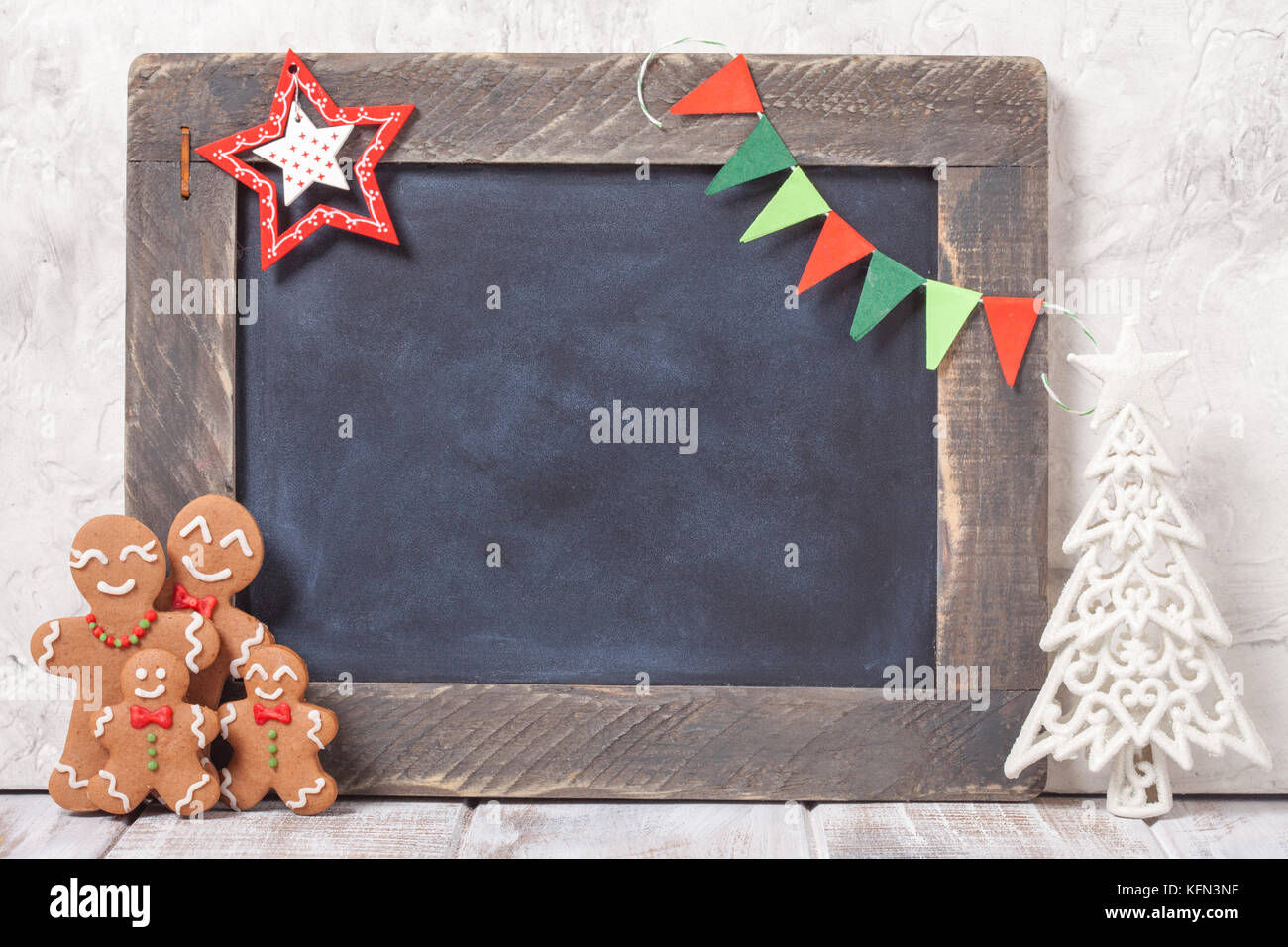 Gingerbread Man et tableau de famille Banque D'Images