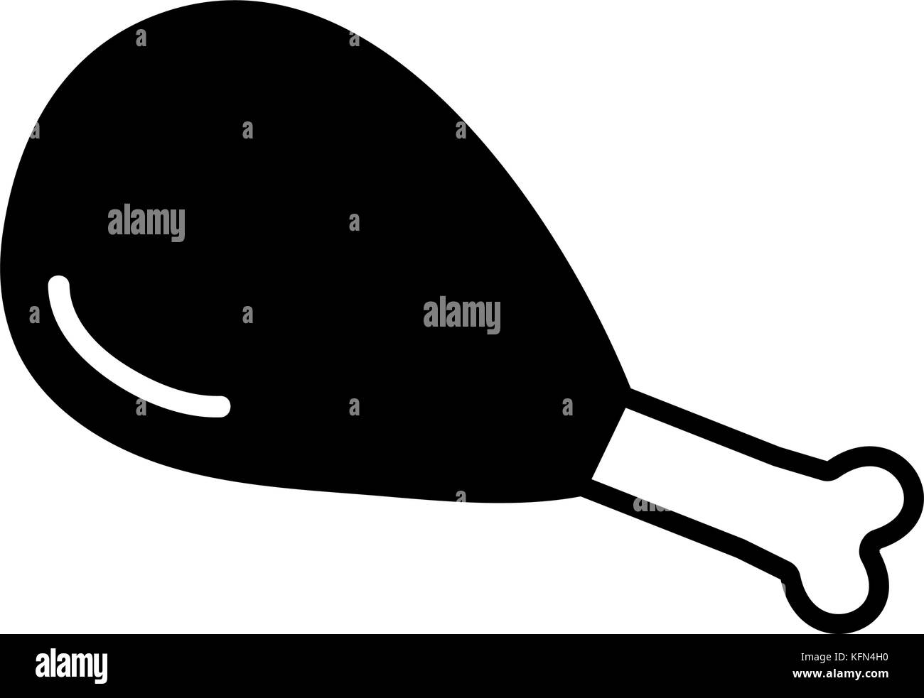 Cuisse de poulet rôti contour resh food Illustration de Vecteur