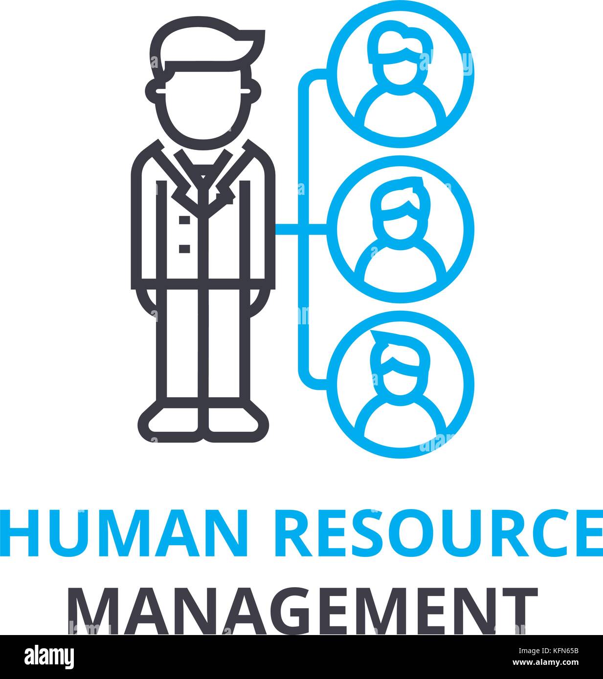 Concept de gestion des ressources humaines , icône contour linéaire ...