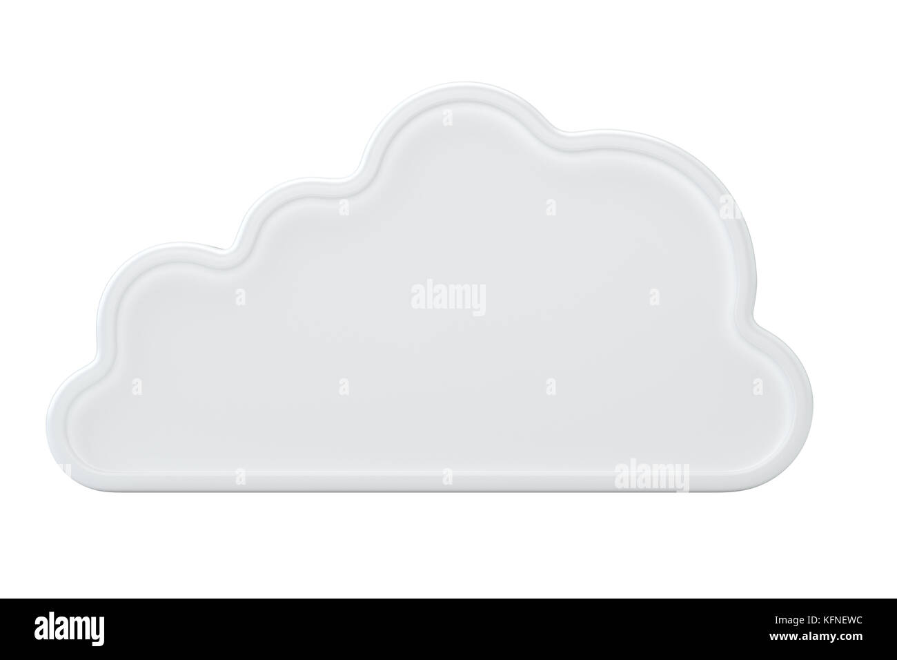 Icône de nuage blanc. Le rendu 3D isolé sur fond. Banque D'Images