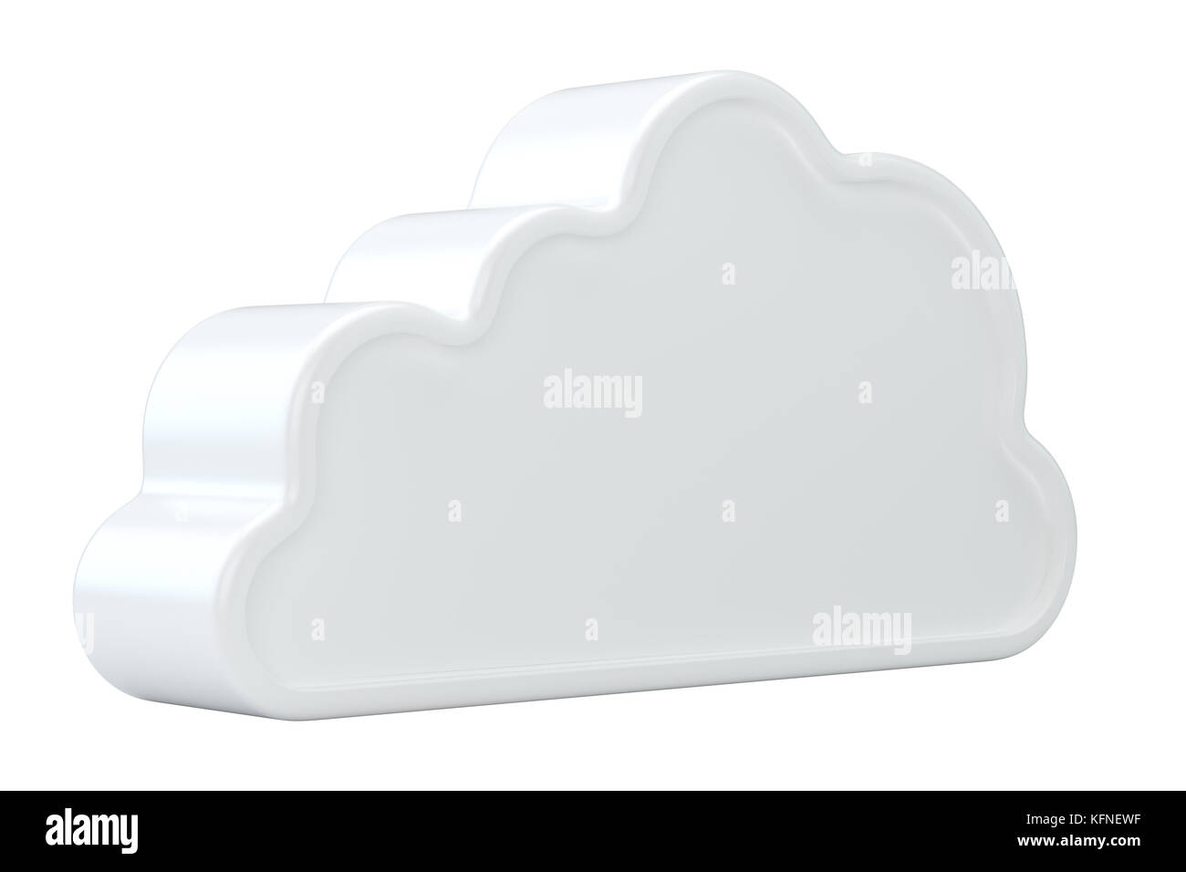 Icône de nuage blanc. Le rendu 3D isolé sur fond. Banque D'Images