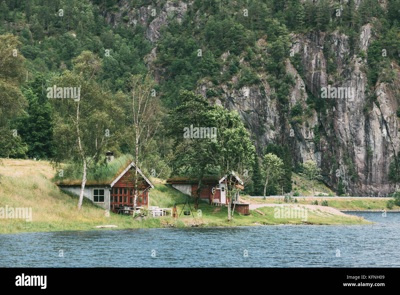 Petite île avec arbre seul Banque D'Images