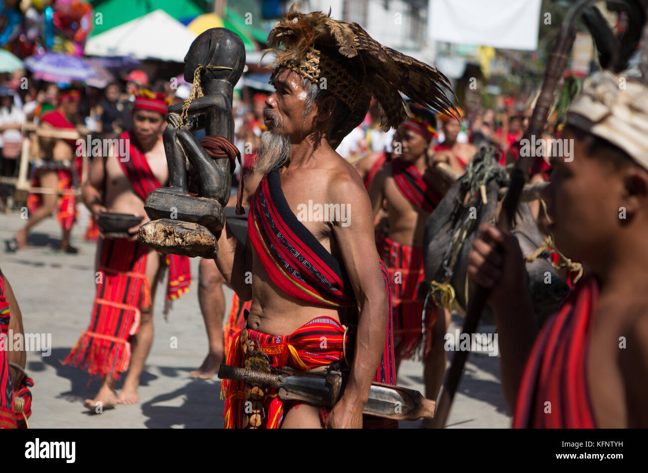 Imbayah est un festival culturel qui célèbre les traditions ancestrales des tribus indigènes Ifugao de Banaue, Philippines. Banque D'Images