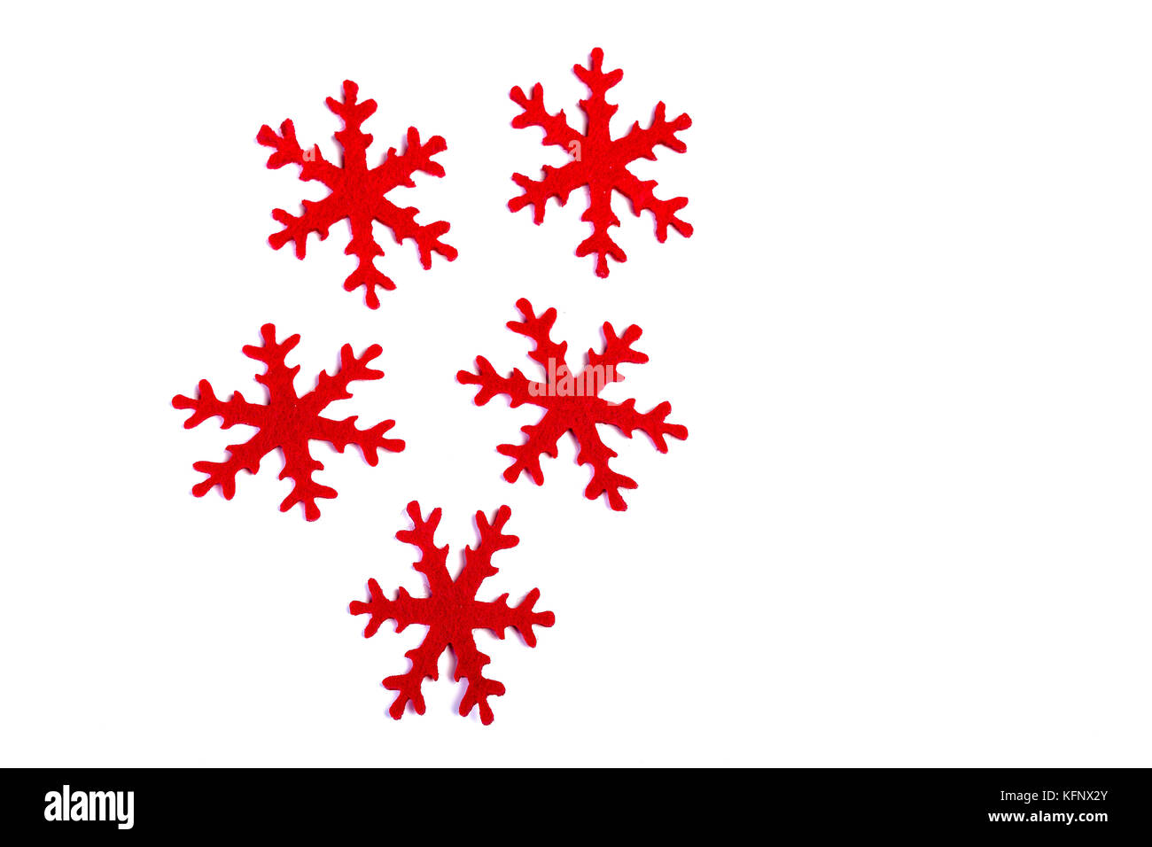 En forme de flocon rouge decortaion isolated on white Banque D'Images