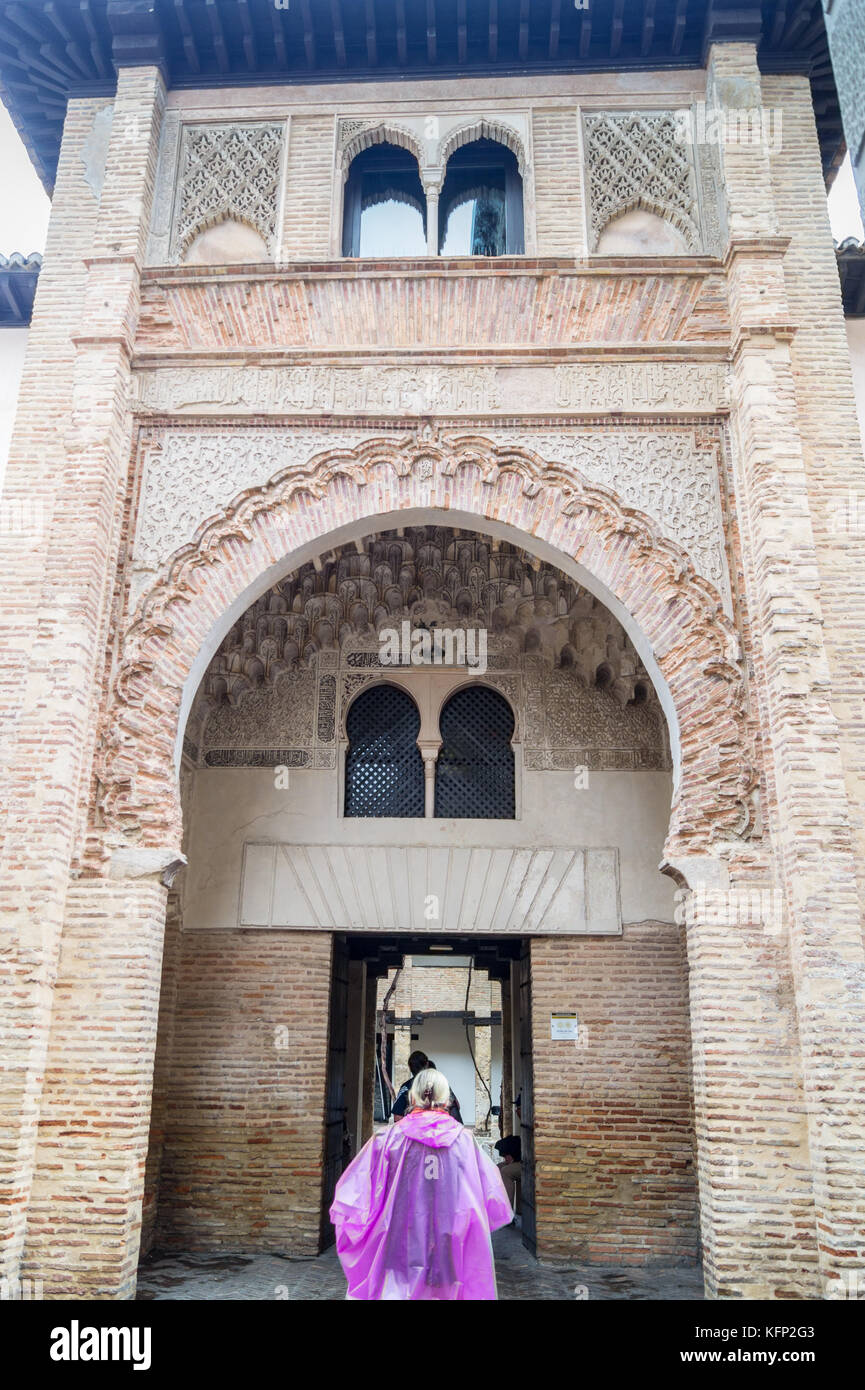Corral del Carbon, entrepôt de la période musulmane et auberge du marchand, 14e. Siècle, Grenade, Andalousie, Espagne Banque D'Images