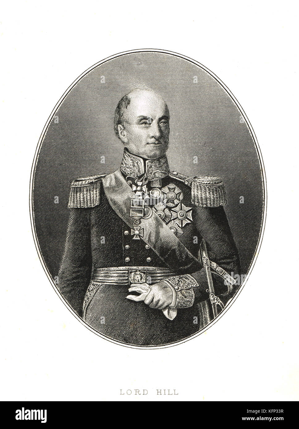 Général Rowland Hill, 1e vicomte Hill, 1772-1842, commandant en chef de l'armée britannique en 1828 Banque D'Images