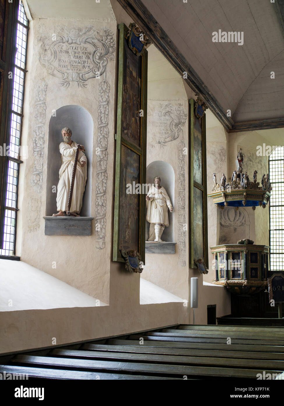 À l'intérieur de la chapelle de Läckö Slott, un château médiéval sur l'Île Kållandsö, ouest de la Suède. Banque D'Images