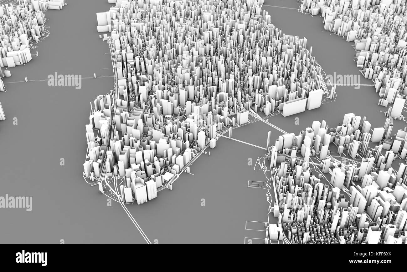 Rendring 3d de la ville de new york Banque D'Images