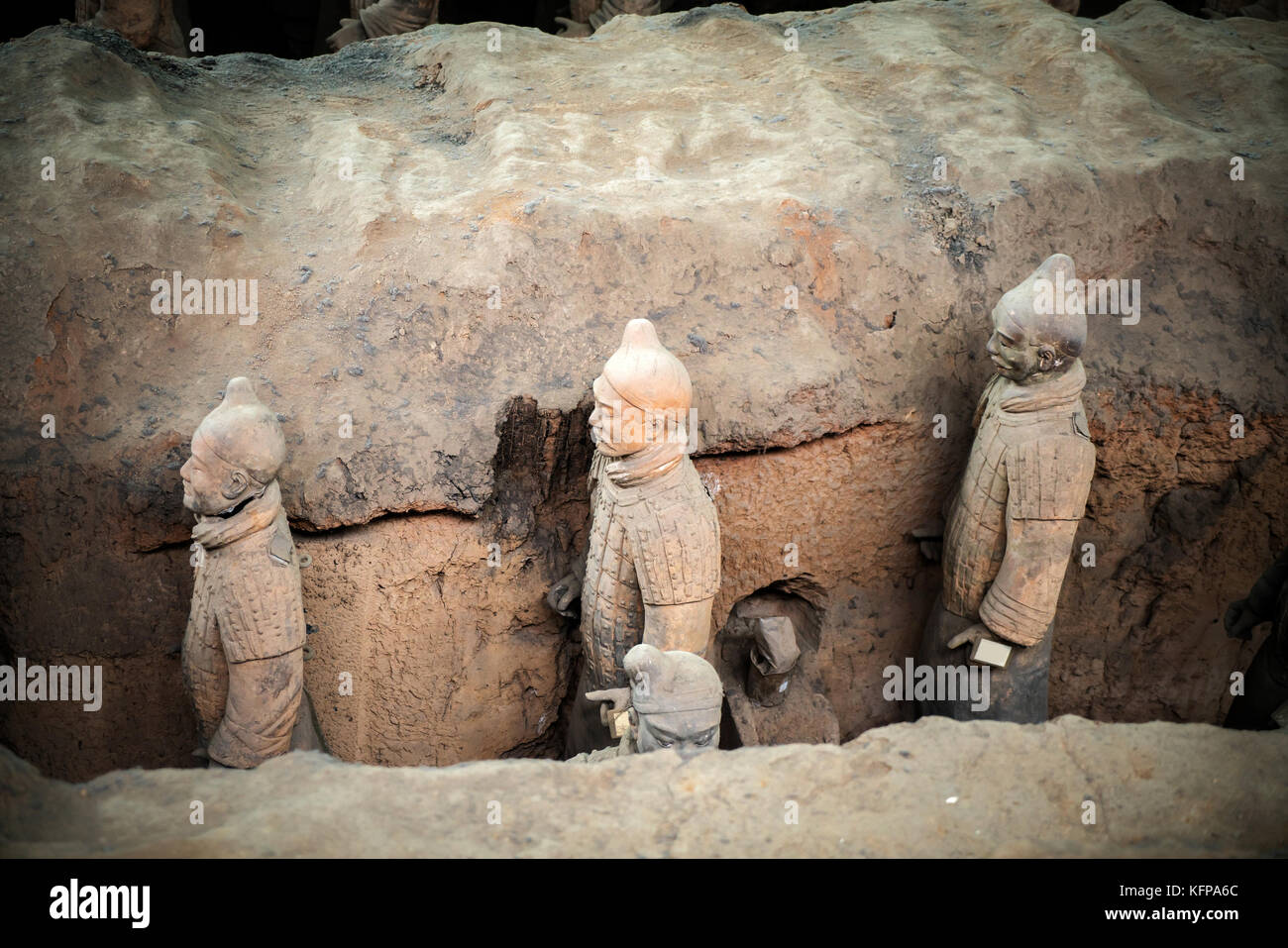 Tombe d'anciens empereurs chinois : guerriers de terre cuite et les chevaux. a été plus de 2 200 ans. Banque D'Images