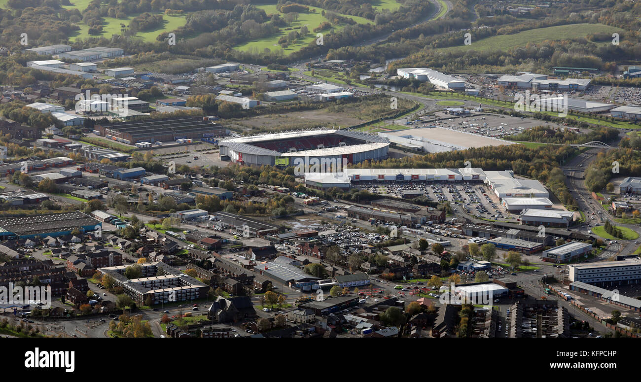 Vue aérienne de St Helens, Merseyside, Royaume-Uni Banque D'Images