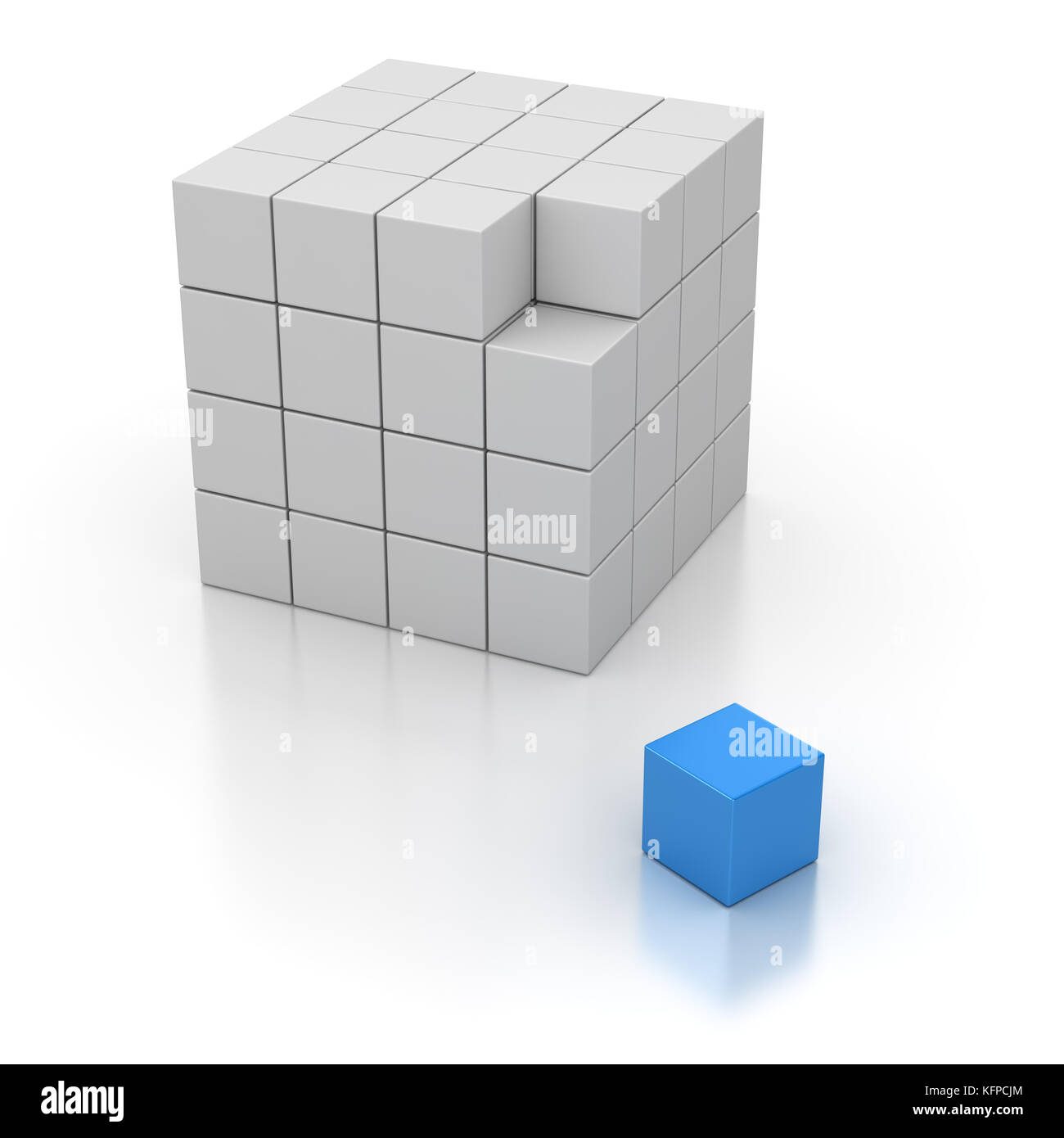 Cube final , l'image générée. Image 3D reconstruite. Banque D'Images