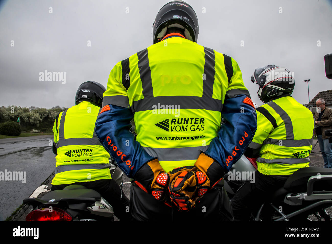 Stage de sécurité routière pour les motards, dans le centre de sécurité de conduite, l'Allemagne, rheinberg Banque D'Images
