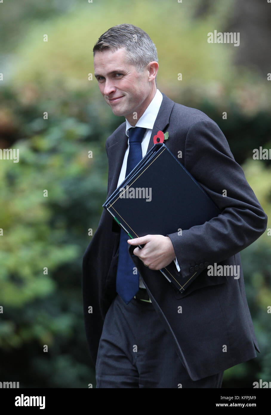 Londres, Royaume-Uni. 31 octobre, 2017. Gavin Williamson MP Whip en chef (secrétaire parlementaire du Conseil du Trésor) assiste à une réunion du Cabinet au 10 Downing Street à Londres : Crédit WFPA/Alamy Live News Banque D'Images