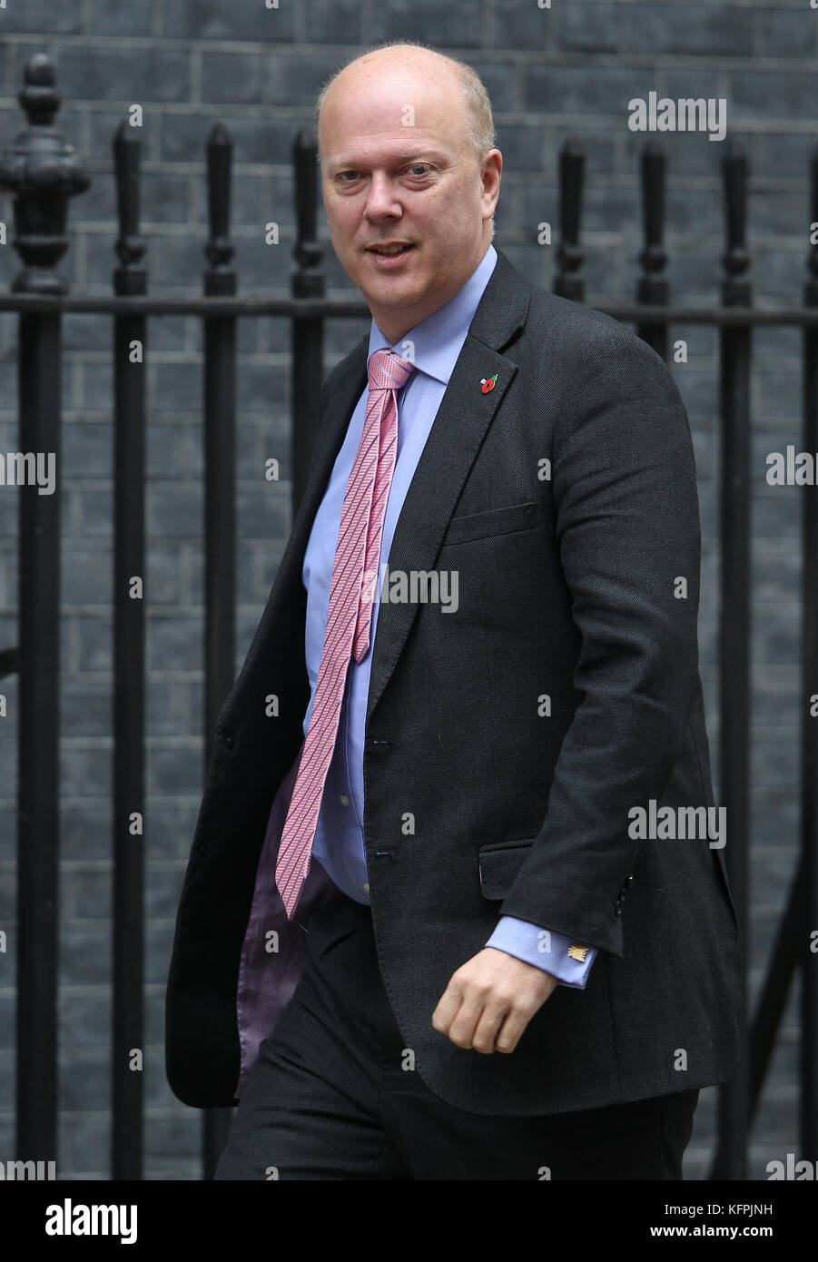 Londres, Royaume-Uni. 31 octobre, 2017. Chris Grayling mp assiste à une réunion du cabinet au 10 Downing Street à Londres : crédit wfpa/Alamy live news Banque D'Images