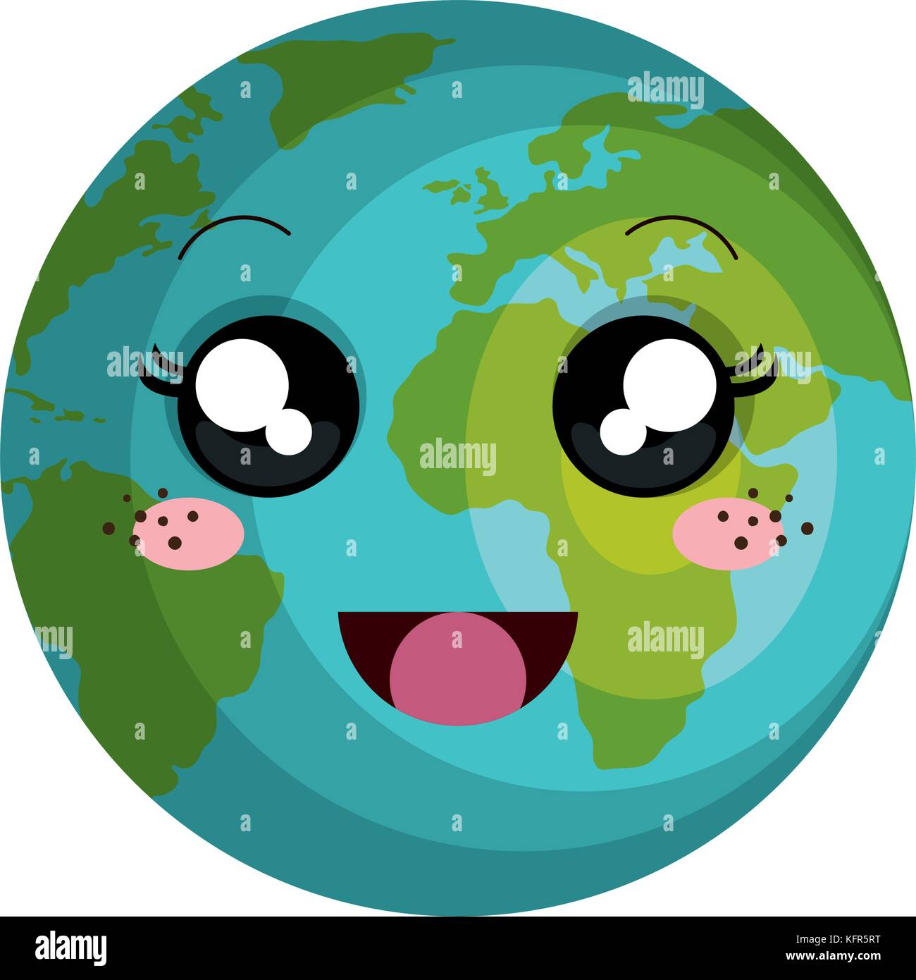La Planete Terre Kawaii Character Vector Illustration Design Image Vectorielle Stock Alamy