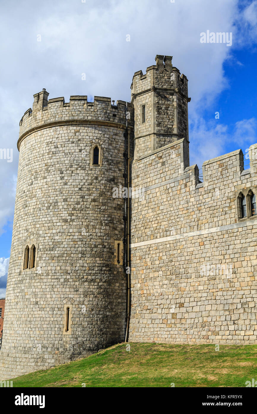 Tour crénelée dans le château de Windsor Banque D'Images