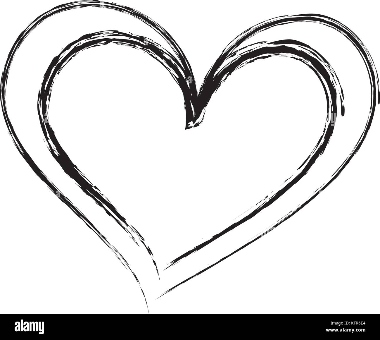 Dessin Pinceau Coeur Love Romance Passion Image Vectorielle Stock Alamy