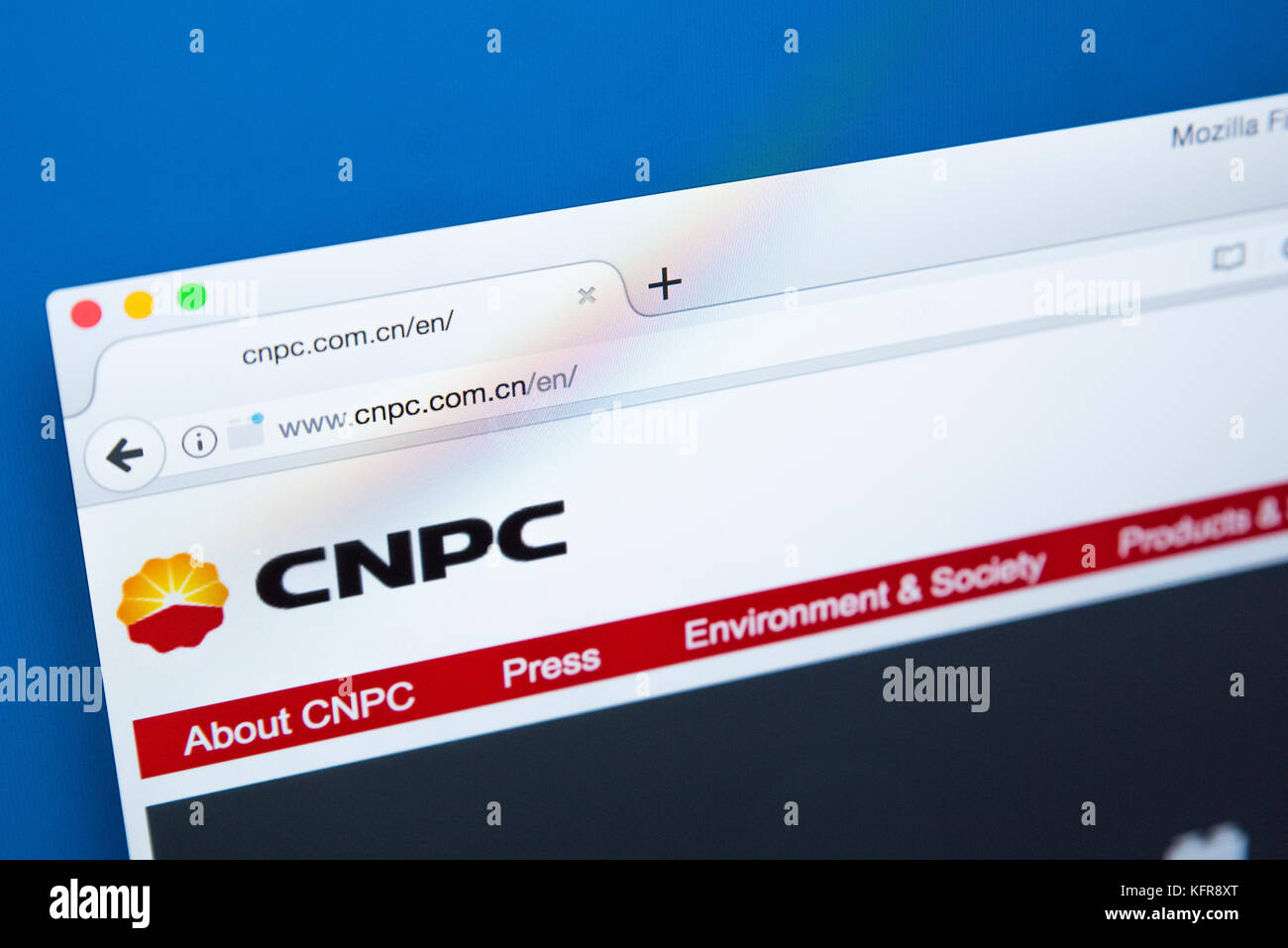 Londres, Royaume-Uni - 26 octobre 2017 : La page d'accueil du site web officiel de la CNPC - La China National Petroleum Corporation, le 26 octobre 2017. Banque D'Images