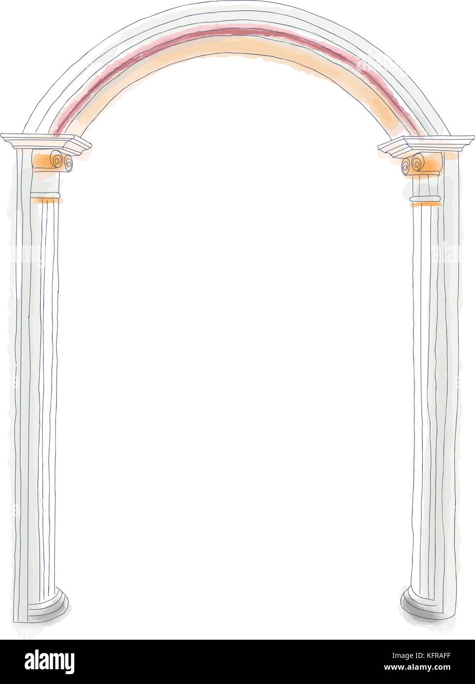 Doodle antique scetch arch illustration vectorielle stock vintage style sur fond blanc Illustration de Vecteur