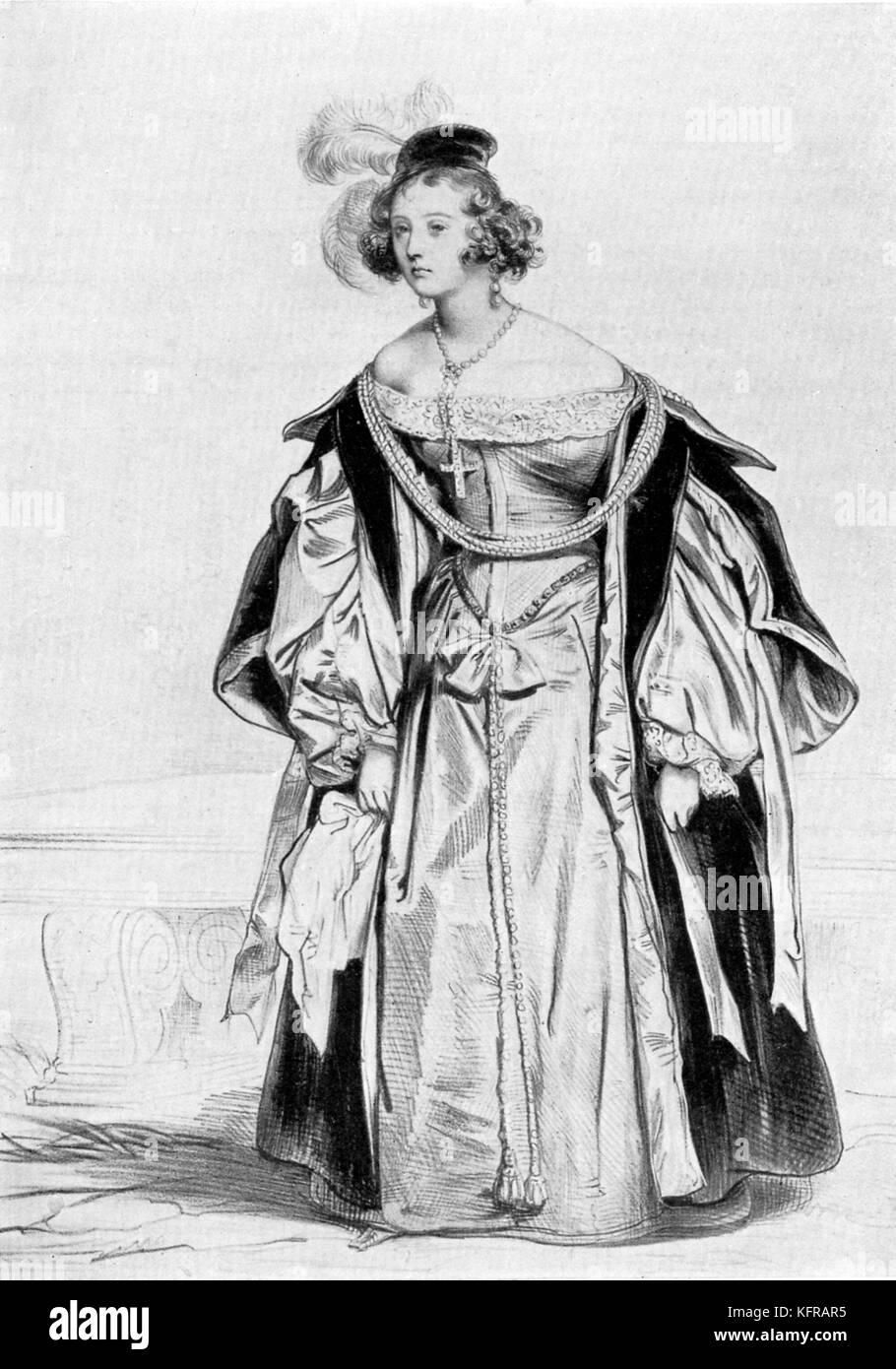 Marion Delorme de Victor Hugo. Marie Dorval dans le rôle-titre de la courtisane. Jouer pour la première fois en 1831. MD : L'actrice française, 6 janvier 1798 - 20 mai 1849. VH : poète, dramaturge, romancier et : 26 février 1802 - 22 mai 1885. Banque D'Images