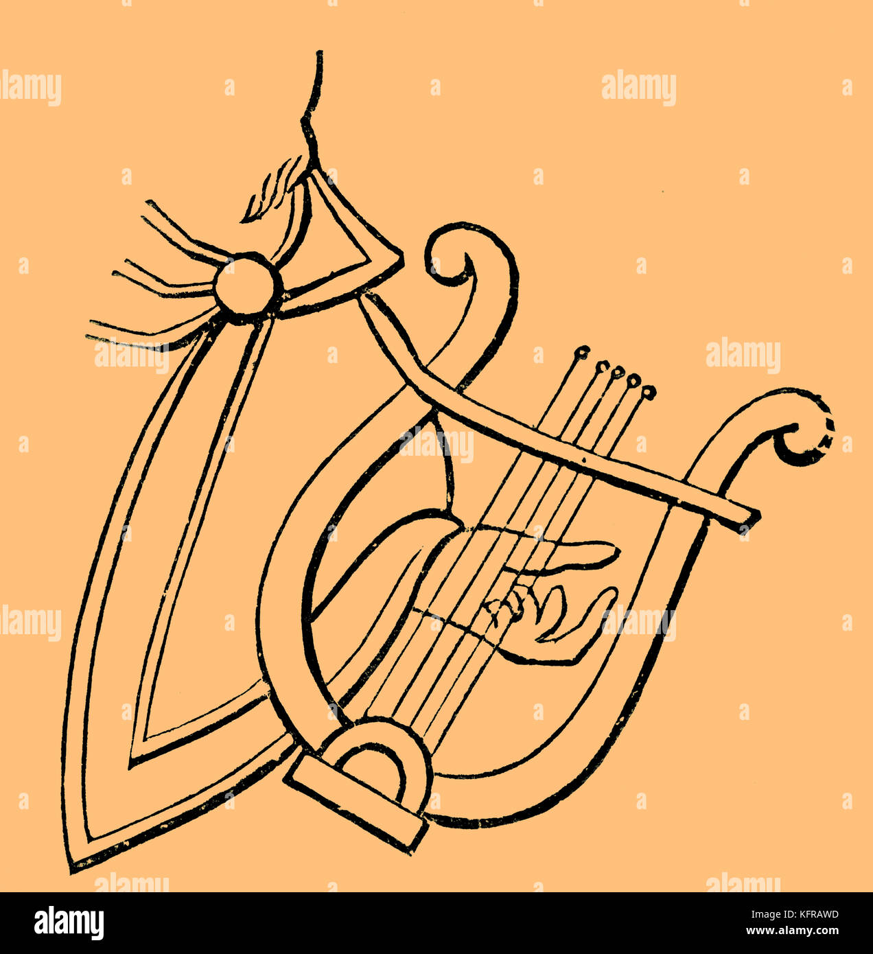 Lyre, un instrument de musique qui a été utilisée depuis l'antiquité. Banque D'Images
