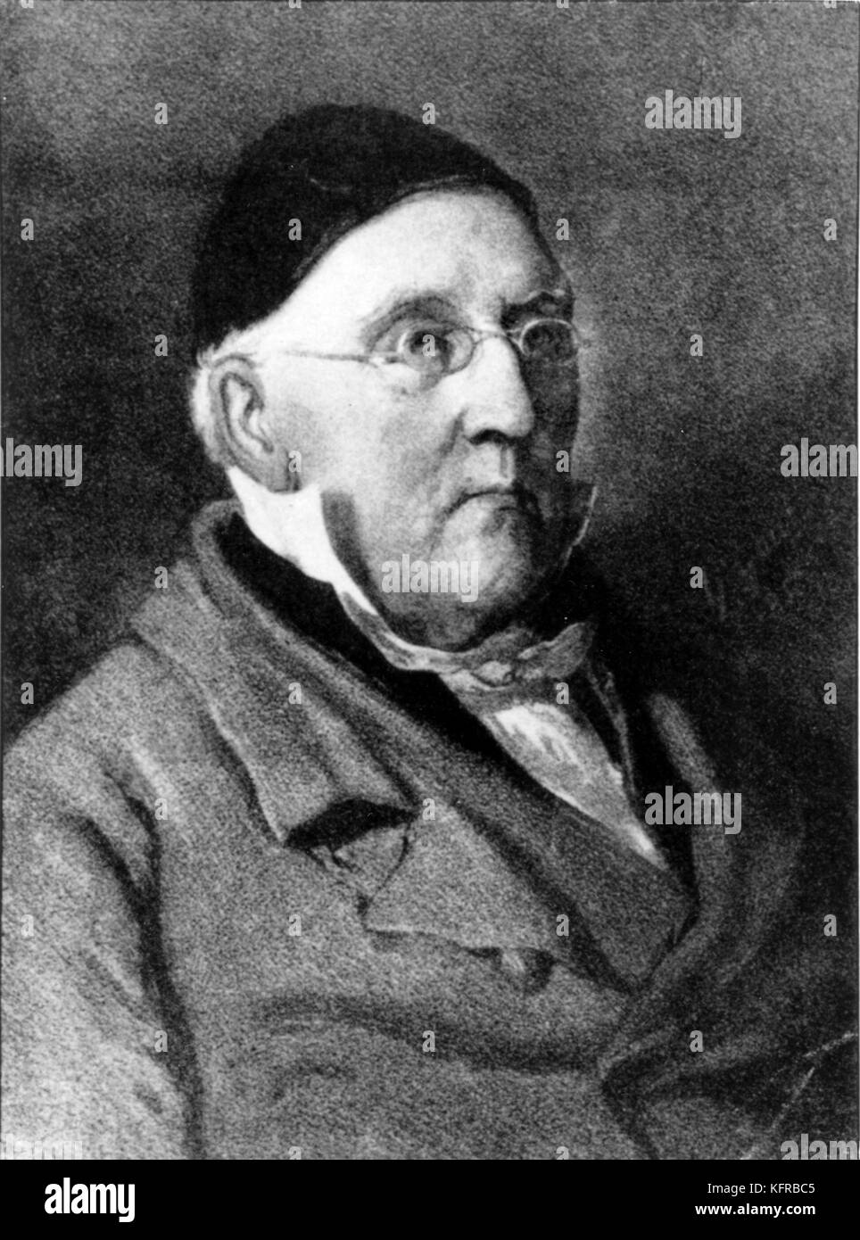 Louis Spohr - portrait de la violoniste allemand en 1858, compositeur et chef d'orchestre, 5 avril 1784 - 22 octobre 1859. Banque D'Images