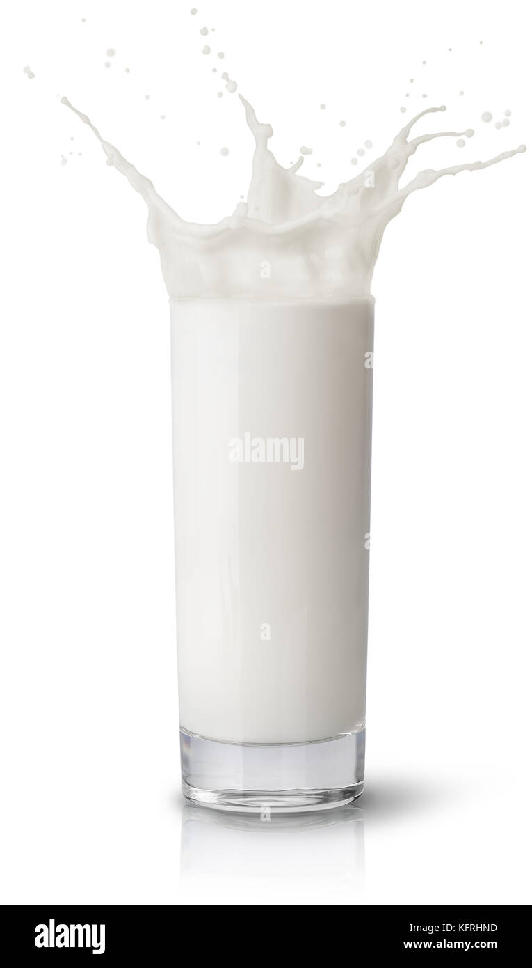 Éclaboussures de lait à partir du verre Banque D'Images