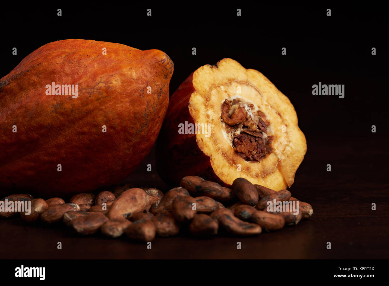 Close-up of fruits cacao cabosse thème de l'agriculture. Banque D'Images