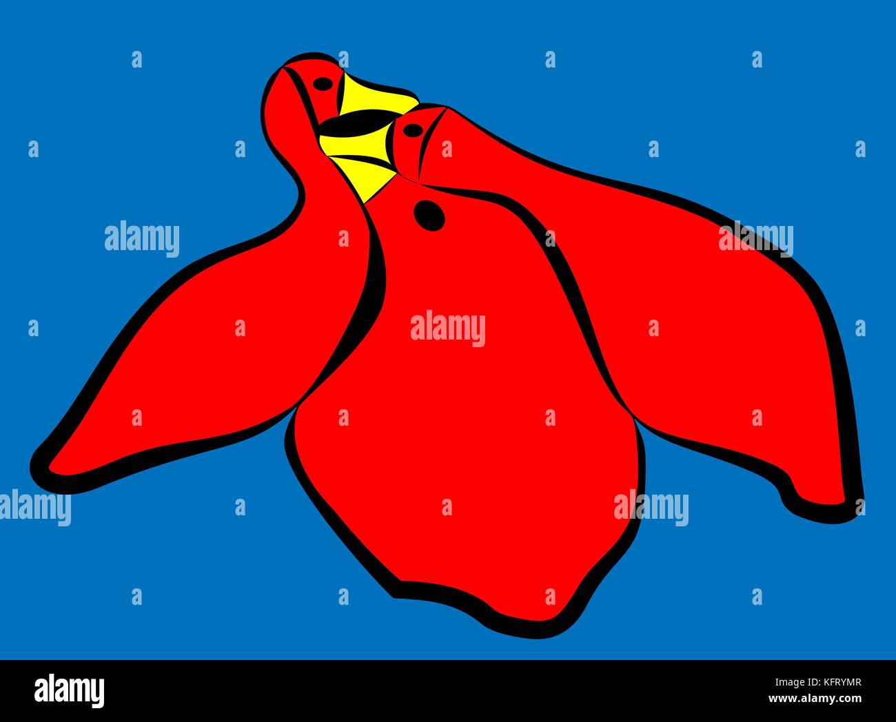 Oiseaux rouges Banque d'images vectorielles - Alamy