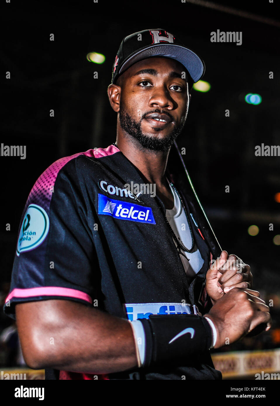 Dominique Brown, de naranjeros, durante el juego de beisbol de la liga mexicana del Pacifico temporada 2017 2018. tercer Partido de la serie entre venad Banque D'Images