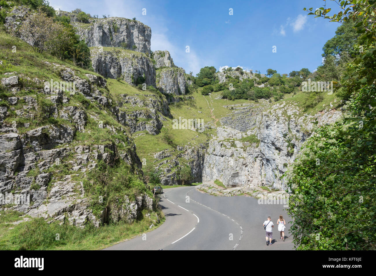 Dans les gorges de Cheddar Mendip Hills, près de Cheddar, Somerset, England, United Kingdom Banque D'Images