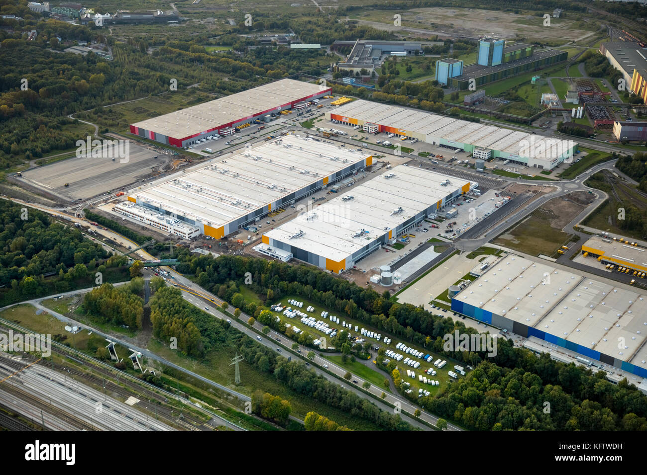 Le centre logistique Amazon 'DMC2' de Dortmund est situé sur le site de l'ancienne Westfalenhütte, Goldbeck construction, Dortmund, Ruhr, Rhénanie-du-Nord-Wes Banque D'Images