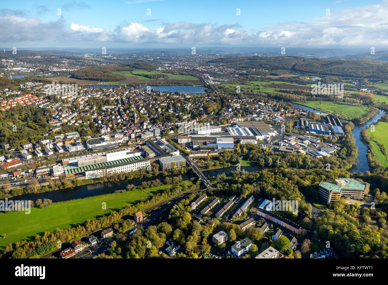 Terex MHPS GmbH lieu Météo Ruhrstraße, fabricant de grues industrielles, bâtiments d'usine, avec calme, Wetter (Ruhr), Ruhr, Nordrhein-Westfalen Banque D'Images