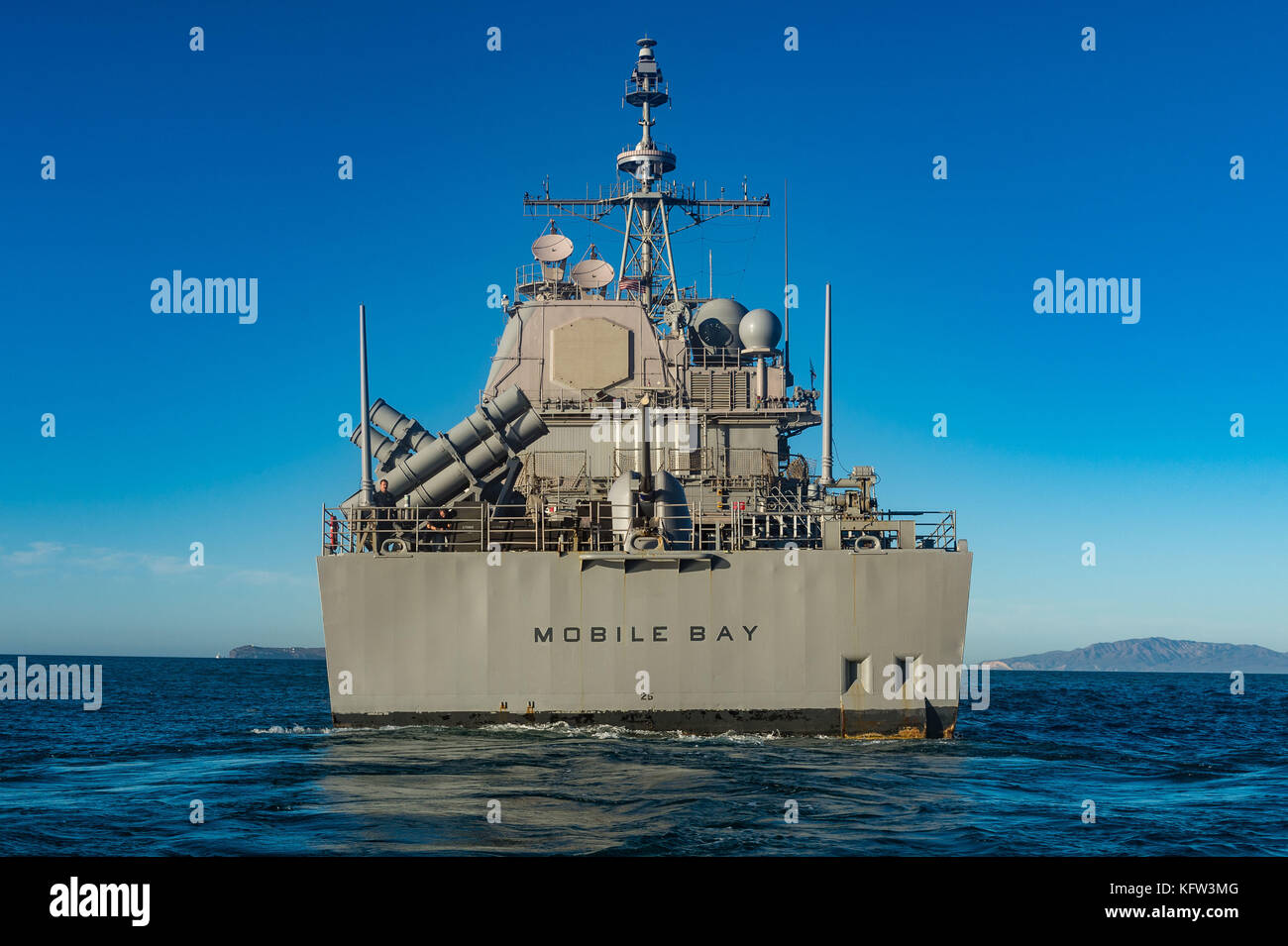 Le croiseur lance-missiles USS Mobile Bay (CG 53) Banque D'Images