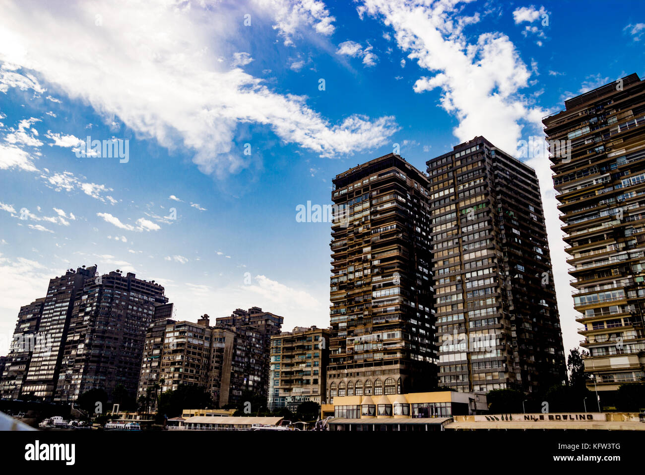 Riverscape du Nil au Caire, Egypte Banque D'Images