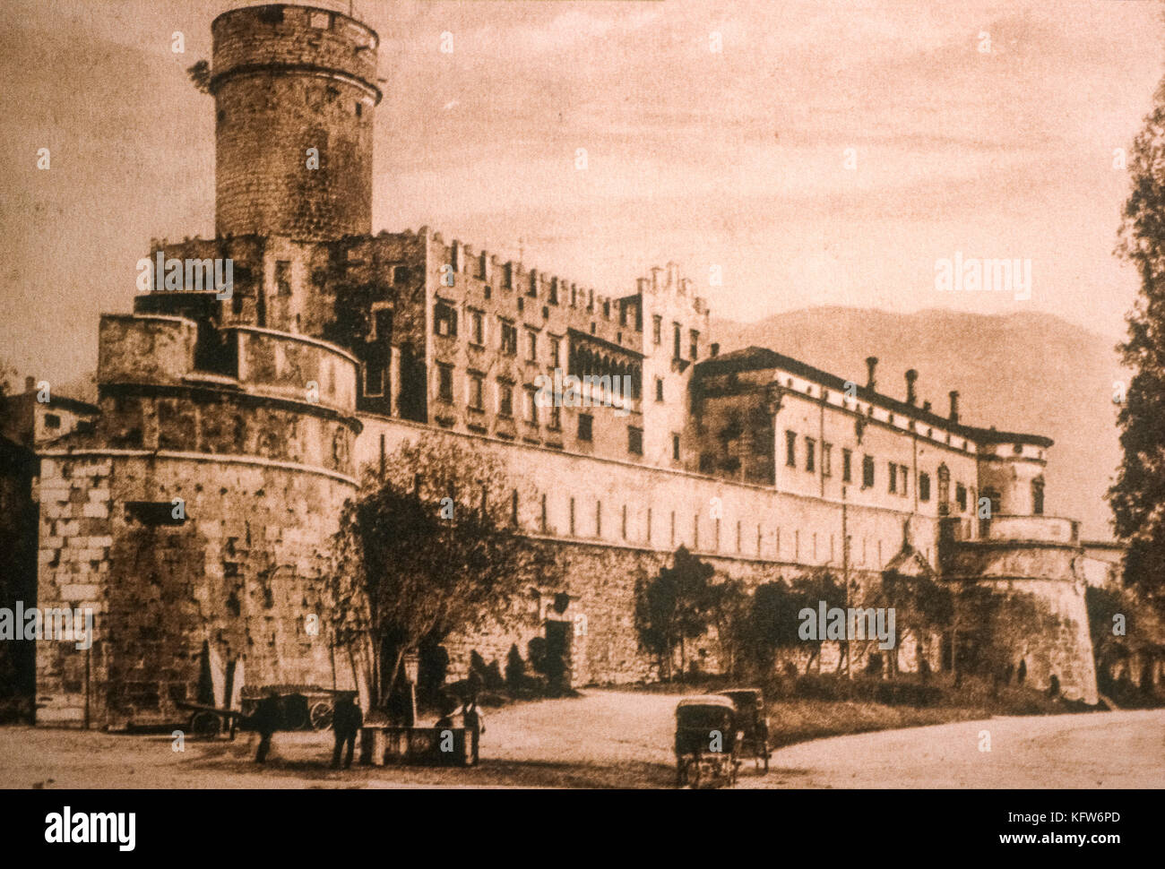 Italie trentin trento château del Buonconsiglio une impression ancienne Banque D'Images