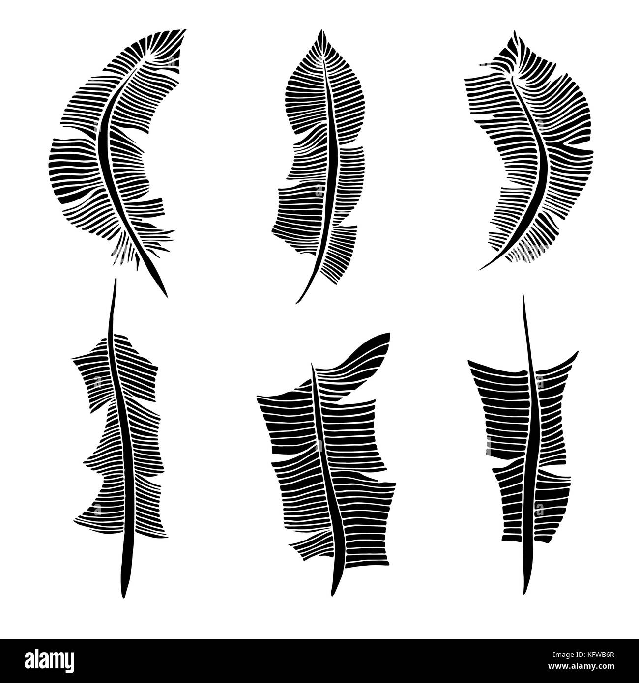 Jeu de plumes. vector illustration. isolated on white Illustration de Vecteur
