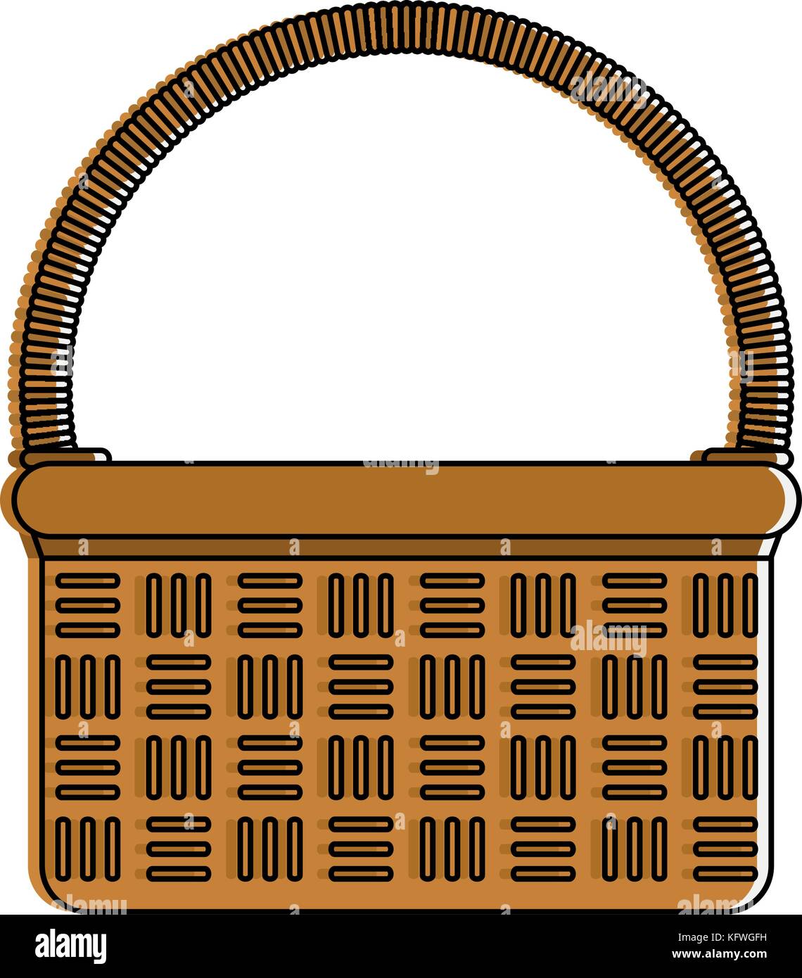 Panier en osier de droit Illustration de Vecteur