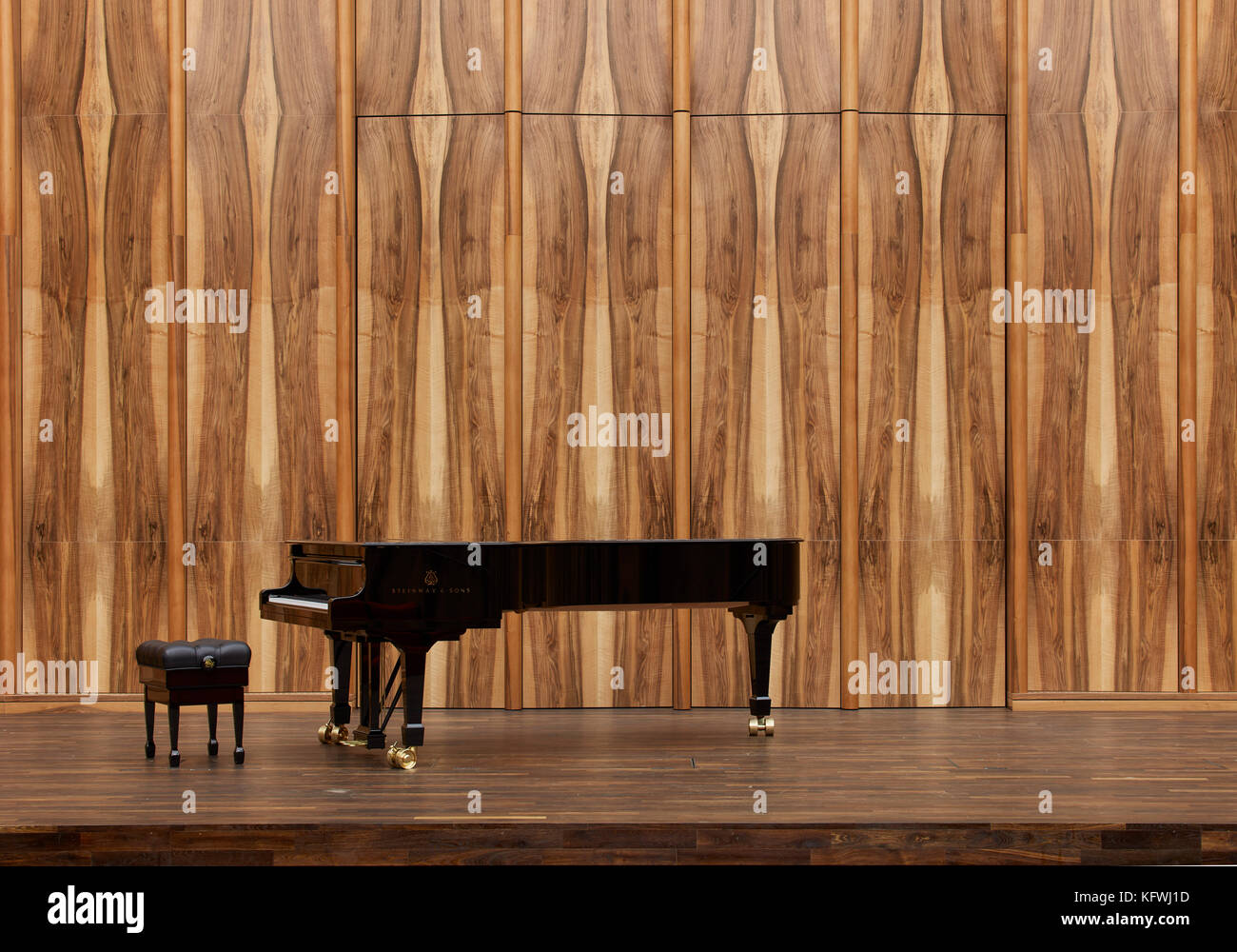Détail de salle de musique. Carmen Würth Forum, Künzelsau-Gaisbach, Allemagne. Architecte : David Chipperfield Architects Ltd, 2017. Banque D'Images