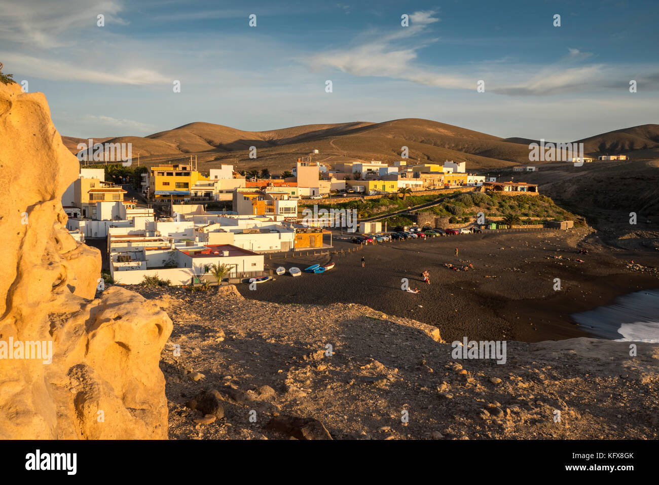 Ajuy Fuerteventura îles Canaries Espagne en lumière du soir Banque D'Images